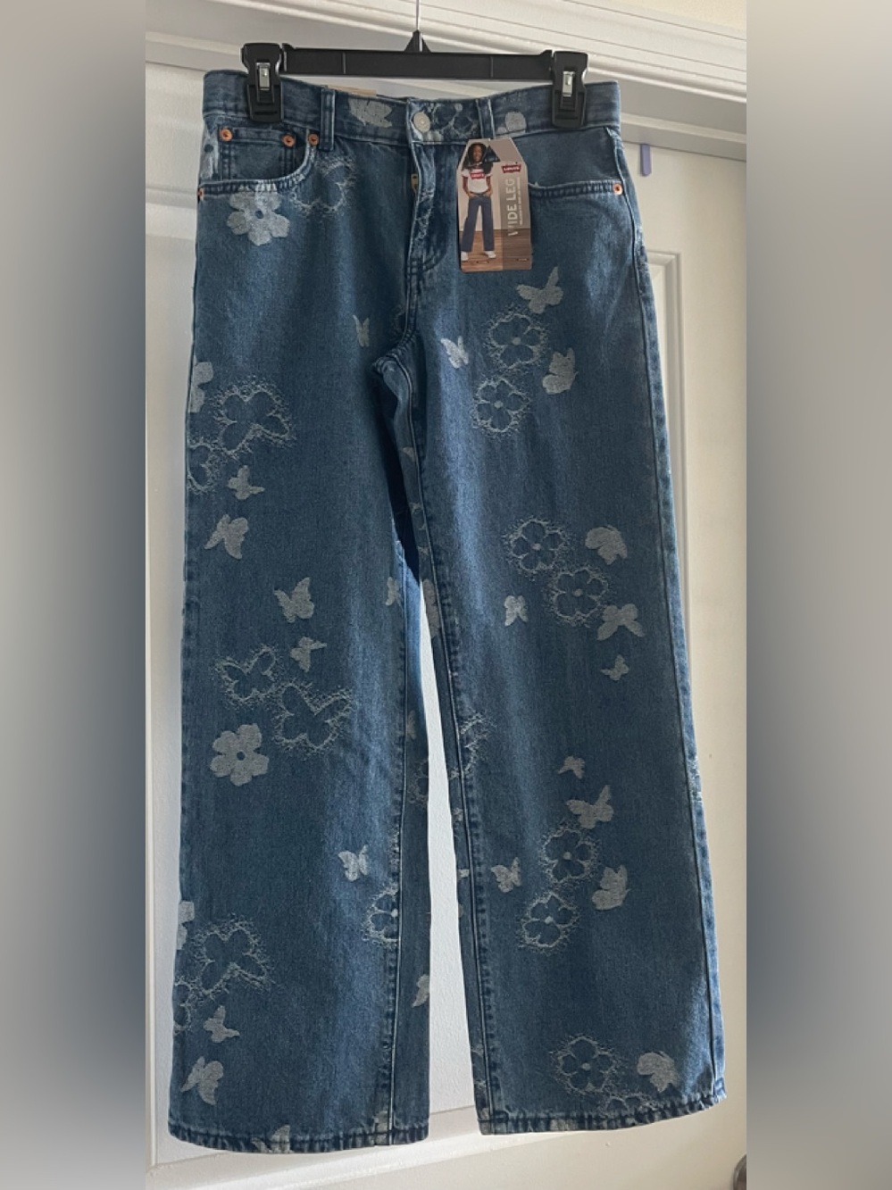 Levi’s Big Girls Butterfly Wide Leg jeans - Picture 1 of 12